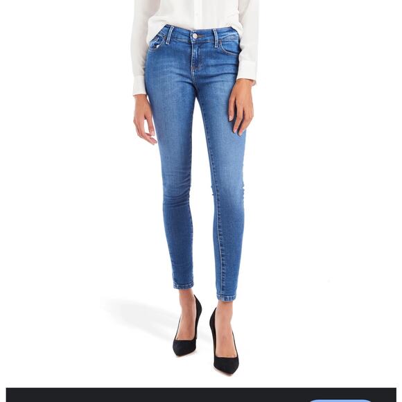 Mott & Bow Beekman Skinny Mid-Rise Jeans - Size 29, Medium Blue - Picture 1 of 8